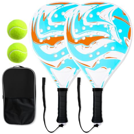 Raqueta de Pickleball,Pala de Fibra de Carbono Ligera y ergonómica | Set de Raquetas de Pádel - para Adultos, Jóvenes, Mujeres y Hombres para Juegos Deportivos,