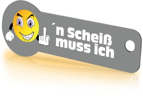 Einkaufswagenlöser 'n Scheiß muss ich / Entriegler für Einkaufswagen – inkl. 1 Jahr Schlüsselfundservice / Einkaufswagenchip abziehbar/ Einkaufschip zum rausziehen/ Schlüsselanhänger Metall/ 1 Stück