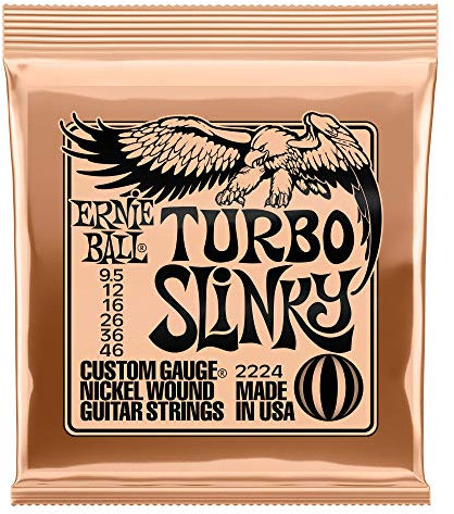 Ernie Ball Turbo Slinky Nickelwound Electric Guitar Strings 9.5-46 Gauge
