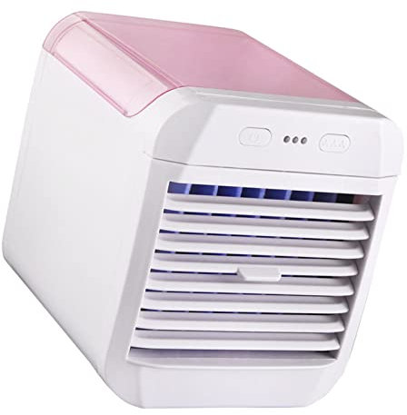Mini Lüfter, Klimaanlage, Luftkühler, 3 Windgeschwindigkeiten, Luftbefeuchter, Desktop Haushalt, USB, Mobile Nachtkühlung für Kleine Desktop Kühler, Lüfter, Klimaanlage, (Rosa)