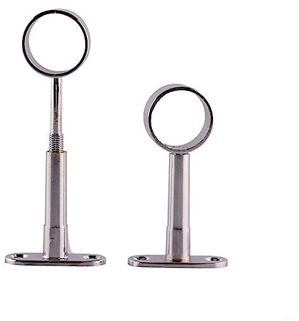 Lioaeust Soporte Central Redondo Cromado - 4 Soportes Ajustables para Colgar Ropa, Accesorios de Armario, Riel de Repuesto para Barra de Armario (A)