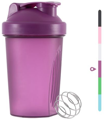 huiyoujiu Protein Shaker Bottle, Supplements Shakers with Mixing Ball, Portable Workout Water Cup with Leakproof Flip-on Lid, 400ml Fitness Milkshake Bottle for Gym, Sports, Fitness