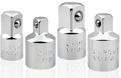 4 Piezas Juego de Adaptadores Juego de Adaptadores de Vaso de 1/2 a 3/8, 3/8 a 1/2, 3/8 a 1/4, 1/4 a 3/8 para Llaves de Vaso con Trinquete