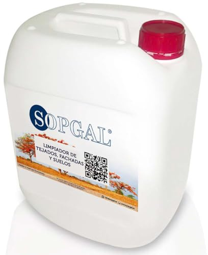Nettoyant pour toitures, façades et sols (25 litres) - Élimine en profondeur les taches d'humidité et les traces du temps - Sopgal