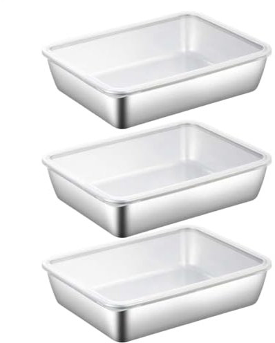 Pcingsia Contenitore per formaggio per frigorifero, 3 scatole per alimenti con coperchio ermetico, in acciaio inox, organizer per frigorifero e conservazione