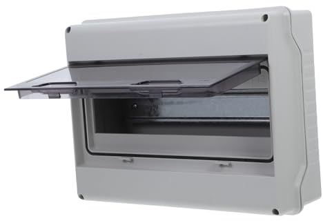 VILLCASE Caja Estanca Exterior Con Vías Para Distribución Eléctrica Protección Contra Sobrecargas y Cortocircuitos Ventana Transparente Para Inspección Carril Din Para Disyuntores Protecció