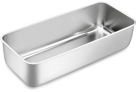 Homikit 30,5cm Kastenform Groß, Edelstahl Brotbackform Brotform für Kuchen, Brot und Toast, Rechteckig Kastenbackform Backform 7,6cm Tiefe, Gesund & Ungiftig, Spülmaschinenfest