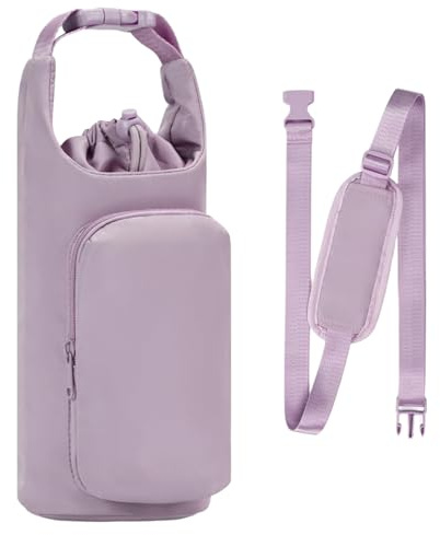 MLPKOI Borsa Porta Borraccia Termica Tracolla, Borsa per Borraccia con Tracolla Regolabile, Protezione per Bottiglia D'acqua, Multitasche, per Sport Outdoor Ciclismo Trekking Campeggio Escursionismo