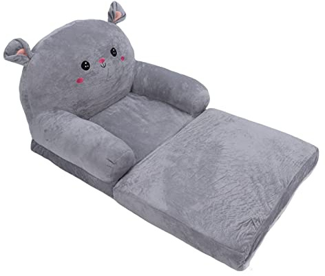 NUMNBE Sofá Infantil Plegable 2 en 1, Tela y Espuma Suave, 3 Capas, Diseño de Dibujos Animados - Fácil de Desplegar, Cómodo para Niños, Ideal para Dormir y Jugar (2 Niveles)