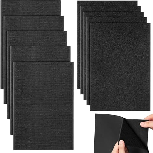TTYSHIP® 10 Pièces Scratch a Coudre pour Tissu, 20 x 30cm Scratch à Coudre Noir pour Textiles, Vêtements, Chaussures (Non Adhésif)