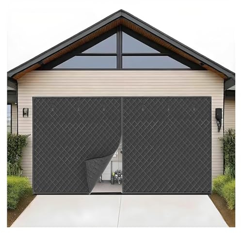 Garageportsnät, 2,1 m, 2,7 m, 3,8 m, vinterisolerat portgardin, upprullbar design, magnetisk värmeisolerad, kraftigt garageskyddsnät, ljudisolerad, mörkläggning(Grå,2.7x3.0M/9x10FT)