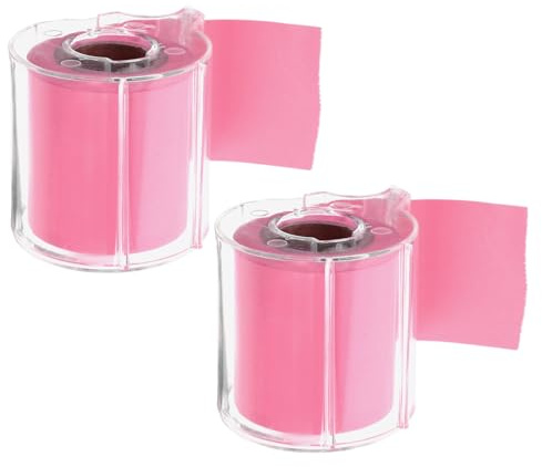 COHEALI Rollos de Notas Adhesivas Autoadhesivas 2 Unidades, Bloc de Notas Compacto Adhesivo Color Rosa Fucsia, Papel Adhesivo para Oficina y Suministros de Escritorio, Práctico