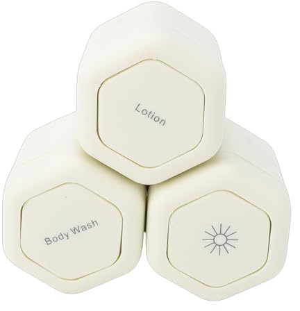 3 recipientes magnéticos de Viaje para artículos de Aseo con Tapa, cápsulas magnéticas de Viaje, tarros magnéticos de Carcasa Dura para Crema, loción, Limpiador, champú y acondicionador (Blanco)