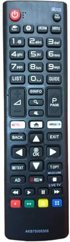 AKB75095308 para Mando Universal TV LG Compatible con Todos Mando LG Smart TV, Preprograma