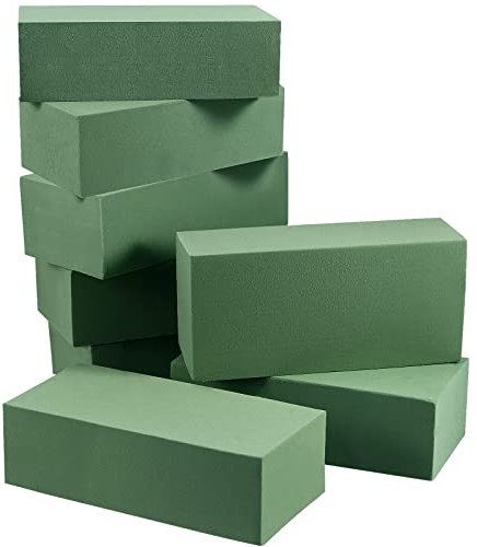 PINGEUI 8 PCS Green Floral Foam Bricks for DIY Flower Arrangements, Artificial Florist Block, Wedding Bouquet, Centrepieces - 22.5x11x7cm