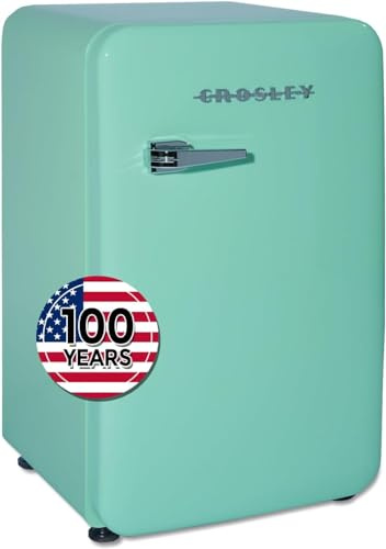 Crosley Retro Mini Fridge 3.2 Cu Ft Mint Green w/o Freezer, Compact Refrigerator for Bedroom, Garage, Office Under Desk, Undercounter, Apartment, School Dorm Fridge, Aesthetic, Small & Cute Appliances