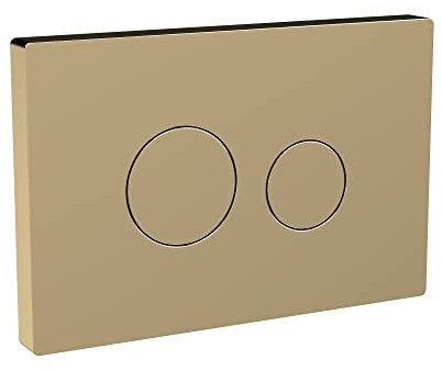 nuie MDPP03R Ceramics Accessories Round Push Button Plate for Pneumatic Dual Flush, 70mm x 99mm, Brushed Brass