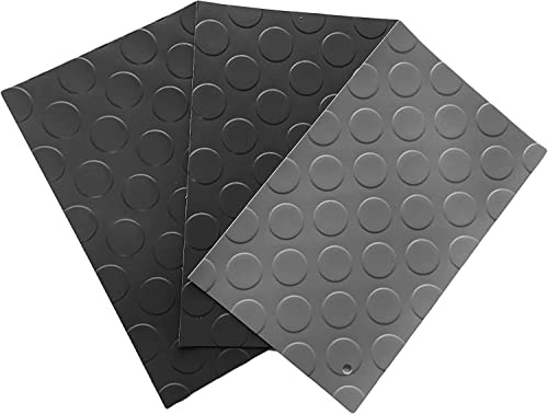 Mugar- Revestimiento de Suelo de PVC con Relieve de Círculos- Estera Vinílica Antidelizante- Suelo de PVC Resistente a Aceites (PVC Gris 1,5x25 metros)