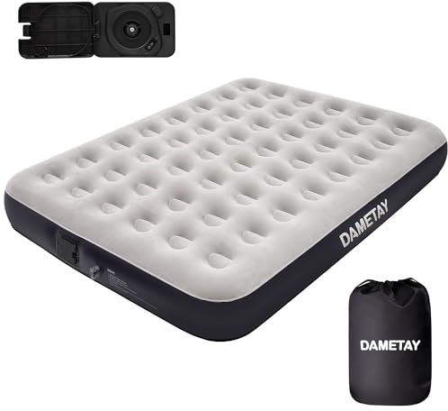 Luftbett 2 Personen, Dametay Aufblasen mit 1 Klick-NICHT Stecker nötig, Selbstaufblasend Luftmatratze mit Pumpe Doppel Matratze aufblasbar Bett Air Mattress Inflatable with Electric Pump, 198x152x25cm