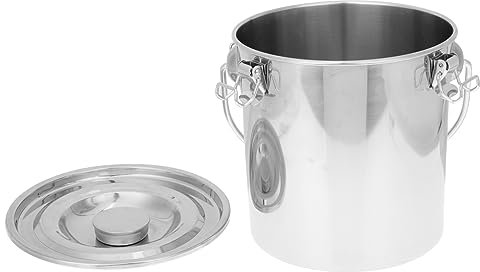 BESTonZON Extintor De Incendios De Acero Inoxidable Envase Balde Cubo De Compost para Acampar Recipiente Metálico Hermético Contenedor De Líquido De Acero Inoxidable Aislamiento Hojas
