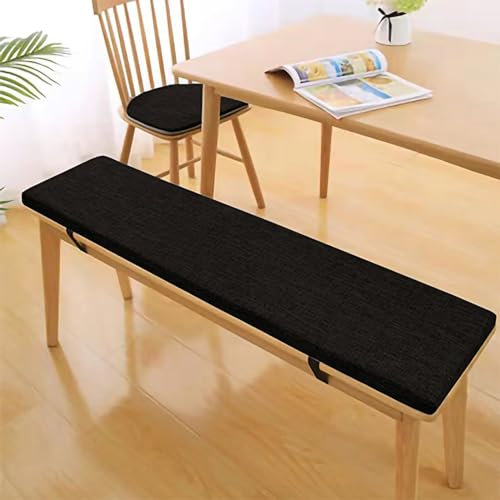 5CM Dicke Bankauflage, Sitzkissen Bank, Bankauflage Bankkissen, Bankkissen Stuhlkissen, Bankauflage Outdoor, Sitzauflage Bank, Eckbank Küche, Waschbare Stuhlkissen, Schwarz, 140 * 40 * 5CM