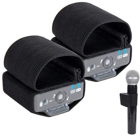 SUNMON 2 Paquete Fundas Elásticas para Micrófono Rode Wireless Go 2, Accesorios para Micrófono de Doble Orificio, Fundas Universales para Correa de Micrófono