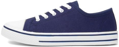 Red Fish Womens Navy Lace Up Canvas Shoe - Size 5 UK - Blue