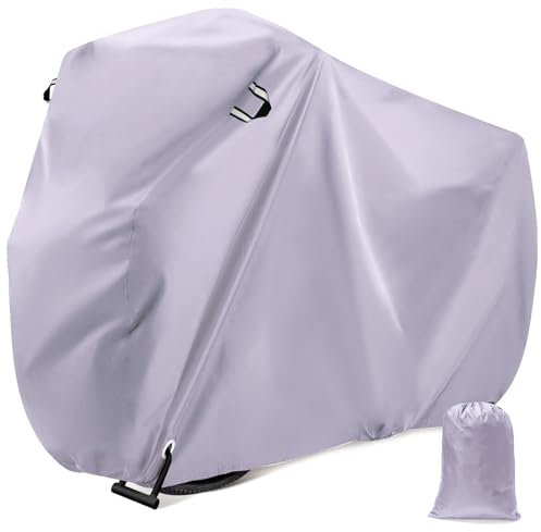 LIHAO Fahrradabdeckung Wasserdicht Fahrrad Abdeckplane Wetterfest Fahrradgarage Winterfest Outdoor Fahrradplane Fahrrad Schutzhülle mit Beutel 200 x 70 x 110cm Lila