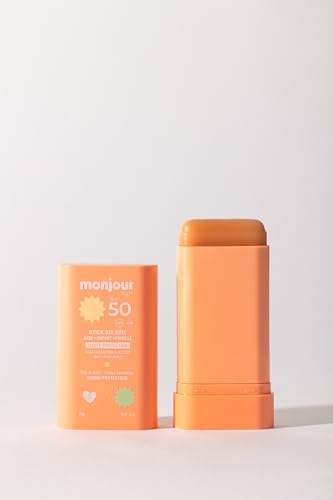 MONJOUR Stick Solaire SPF 50 Invisible Bébé et Enfant- Dès 6 Mois - Haute Protection Visage Corps Zones Sensibles - Peaux Sensibles - 20 g