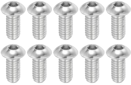 PATIKIL 10pz Viti a Testa Bombata con Esagono Incassato, 5/16-18x5/8 Acciaio Inossidabile 304 Bulloni Testa Cilindrica Esagono Incassato Viti Completamente Filettatura Completa Fine UNC