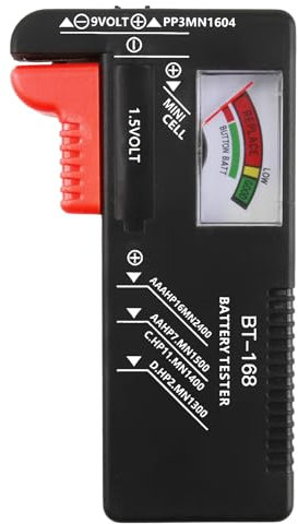 Analogue Battery Tester, Universal Battery Checker No Batteries Required BT-168 Household Battery Testers Multi Size Battery Tester Checker for AA AAA C D 9V 1.5V Button Cell Batteries