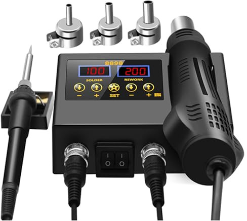 Heißluft Rework Lötstation mit Heat Set Temperatur LED Bildschirm Display für Elektronik Reparatur Zubehör Elektronisches Gerät