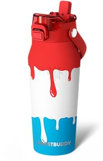 Frost Buddy 16oz Insulated Water Bottle with Straw & Chug Lid | Leak-Proof Stainless Steel | 24-Hours Cold | Sweat-Proof, Cup Holder Friendly | Ideal for Gym, Travel, Sports & Everyday Hydration