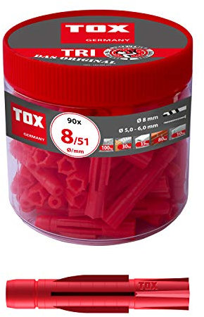 TOX Taco universal Tri 8 x 51 mm en envase circular, 90 piezas, 010260051