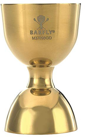 Barfly M37098GD kraftig rak kant klocka jigger, 25 ml x 50 ml, guld