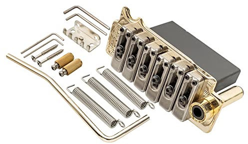 Wilkinson WVS50IIK 52.5mm (2-1/16 inch) 2-Point Tremolo Bridge with Stainless Steel Saddles for USA/Mexico/Japan/Korea Strat Electric Guitar, Gold