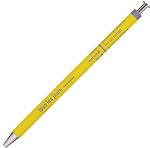 MARK´S Days Tous les Jours DAY-BP4-YE Stylo à bille en bois et métal Jaune avec une pointe de 0,5 mm