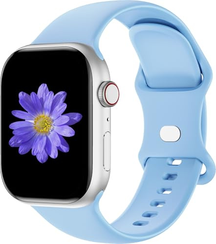 Cindgress Sportband kompatibla med 42 mm 44 mm 45 mm 41 mm 38 mm 40 mm Apple Watch-band för kvinnor och män, kompatibla med Apple Watch serie 6 band för kvinnor män serie SE 8 7 6 5 4 3 2 1-pack, 38mm/40mm/41mm S/M, Silikon, Ingen ädelsten