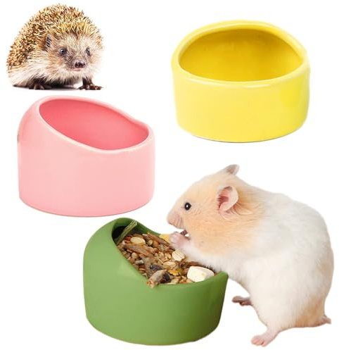 3 Pezzi Ceramica Piccoli Criceti Ciotola Animali, Ceramica per Criceti Animali Ciotole, Ciotole per Criceti in Ceramica Anti-morso, Ciotola per Conigli, Ciotola per Conigli Nani, Criceti