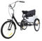 KumuJ 20 Zoll Dreirad für Erwachsene, 3 Rad Fahrrad mit Kindersitz & Einkaufskorb Tricycle für Erwachsene und Senioren,Schaltung Dreirad für Einkaufen, Picknicks, Reisen (Schwarz)