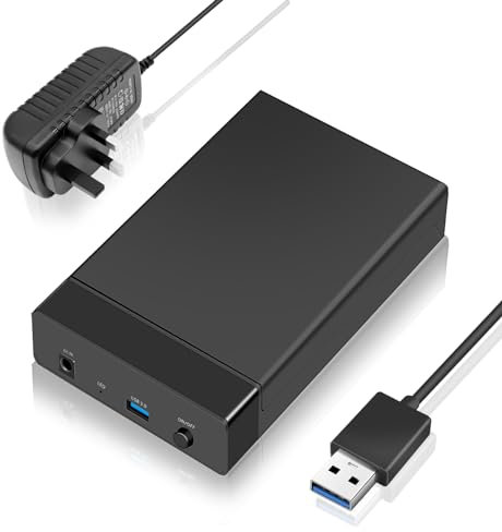 3.5 Hard Drive Enclosure - ARCELI 5Gbps USB 3.0 to SATA External Hard Drive for 2.5 3.5 inch SSD HDD Enclosure up to 16TB with DC Power Adapter, Support UASP, Ultimate Heat Dissipation