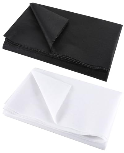 Molain 2 stycken strykfleece vit, 200 x 100 cm påstrykbart inlägg fleecetyg för strykveck, syhantverk, förstärkta kläder (svart + vit)