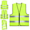 Windfromort Gilet Alta Visibilità Uomo 4 Pezzi - Giubbotto Catarifrangente, Poliestere, Per Lavori Stradali, Cantieri, Ciclismo Notturno(Verde) (Stile cerniera)