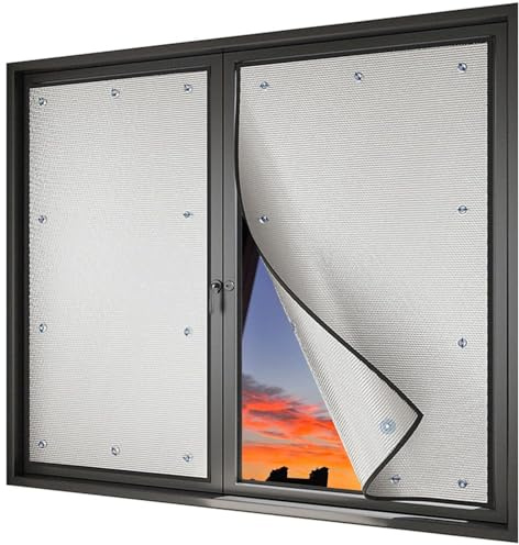 Película for Ventanas con protección Solar, Reflectante y térmica, lámina de Aluminio de 8 mm con Aislamiento térmico, Tinte Opaco Anti-UV y ventosas(40 x 90cm)
