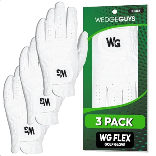 WG Flex Ventilerande Golfhandske för Herrar - Maxat Grepp & Läder - Perfekt för Alla Väder - Golfhandske Vänsterhand för Män - X-Large (3-Pack) - Perfekta Golfpresenter för Män & Gåvor för Golfare