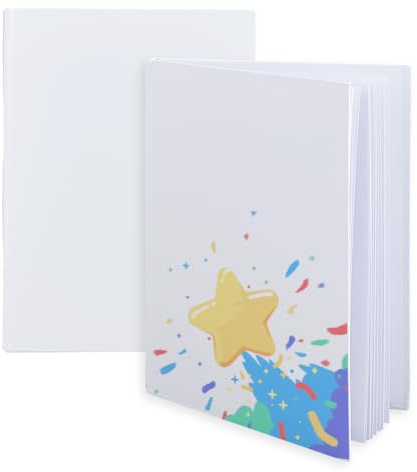 SUPERFINDINGS 2 Livres Cartonnés Vierges 15.2x20.7cm à Pages Épaisses 24 Pages Carnets Dessin Reliure Rigide Idéal pour Écrire Lire Dessiner Livre d'Or Créez Votre Propre Livre Cadeau Rentrée Scolaire