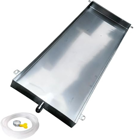 Bandeja Recogida Agua de Acero Inoxidable Ideal como Bandeja Drenaje Condensado for Aires Acondicionados Lavadoras y Sistemas HVAC(30x40cm(12x16in))
