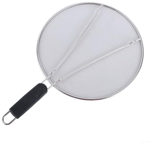 Protector de pantalla multiusos de acero inoxidable para freír, protege contra salpicaduras de aceite caliente y permite la ventilación de vapor (29 cm)