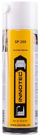 INNOTEC SP200 - Grasso in silicone spray 500 ml – grasso spray in silicone impermeabile di alta qualità, lubrifica plastica, gomma e metallo, previene il deterioramento, facilita i movimenti di