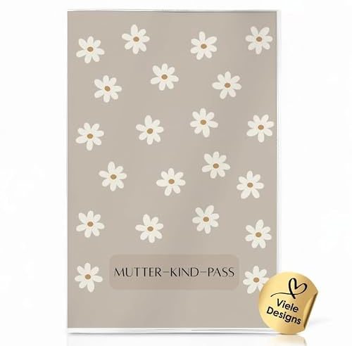 Only for Austria - Mother-Child Pass Cover for the Austrian Maternity Log | Made in Germany | High-Quality Cover on Request (Daisy Beige, Mother-Child Passport Austria)